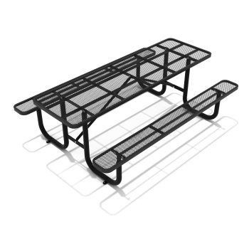 Expanded Steel Picnic Table - 8' - Matte Black