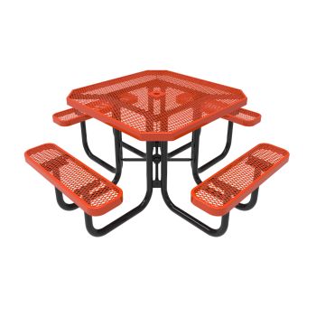 Expanded Metal Portable Frame Octagon Table - 4 Seats