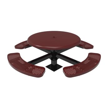 Honeycomb Steel Rooted Round Table with Smooth Top - Surface Mount