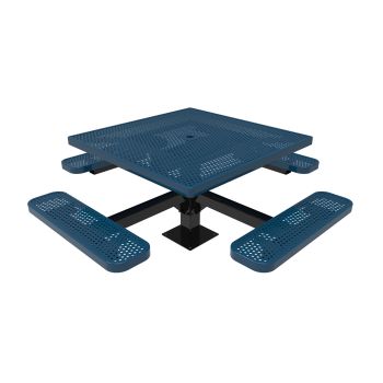 Expanded Metal Single Post Square Table