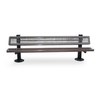 Regal Style Square Frame Park Bench - 8 Feet - Surface Mount - Single-Sided