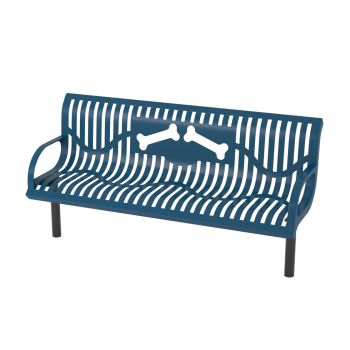 Dog Park Bones Design 6-feet Classic Wingline Style Bench with Back