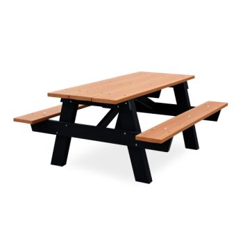 Recycled Plastic A Frame Picnic Table in Cedar