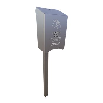 Post-Mounted Hand Sanitizer Holder (Compatible with 42 oz. lever and automatic dispensers)