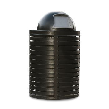 Horizontal Strap Style Trash Receptacle
