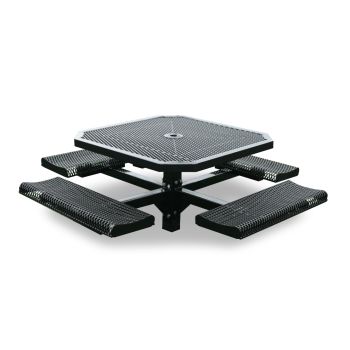 Rolled Octagon Pedestal Table - 4 Seats - In-ground Mount