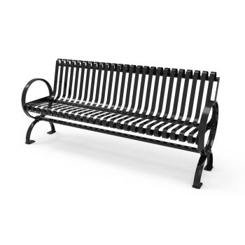 Round-Arm Metro Bench with Back
