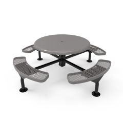 Expanded Metal Deluxe Frame Round Table with Smooth Top - 4 Seats - Surface Mount