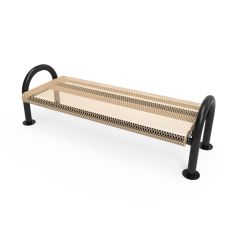Expanded Metal Pipe Frame Bench without Back - Surface Mount