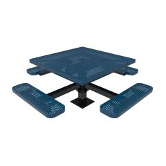 Expanded Metal Single Post Square Table
