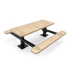 Honeycomb Steel Double Post Picnic Table - Surface Mount