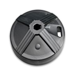 Black 16-inch Diameter Umbrella Stand Filled with Concrete