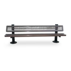 Regal Style Square Frame Park Bench - 8 Feet - Surface Mount - Single-Sided