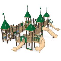 Castle Court Recycled Plastic Playsystem - Front View