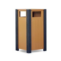 Cedar Recycled Plastic Ridgeview Receptacle Front View