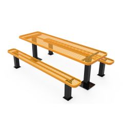Honeycomb Steel Pedestal Frame Picnic Table - 6-foot