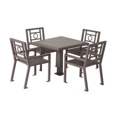 Biscayne Pedestal Patio Table and Set of 4 Chairs