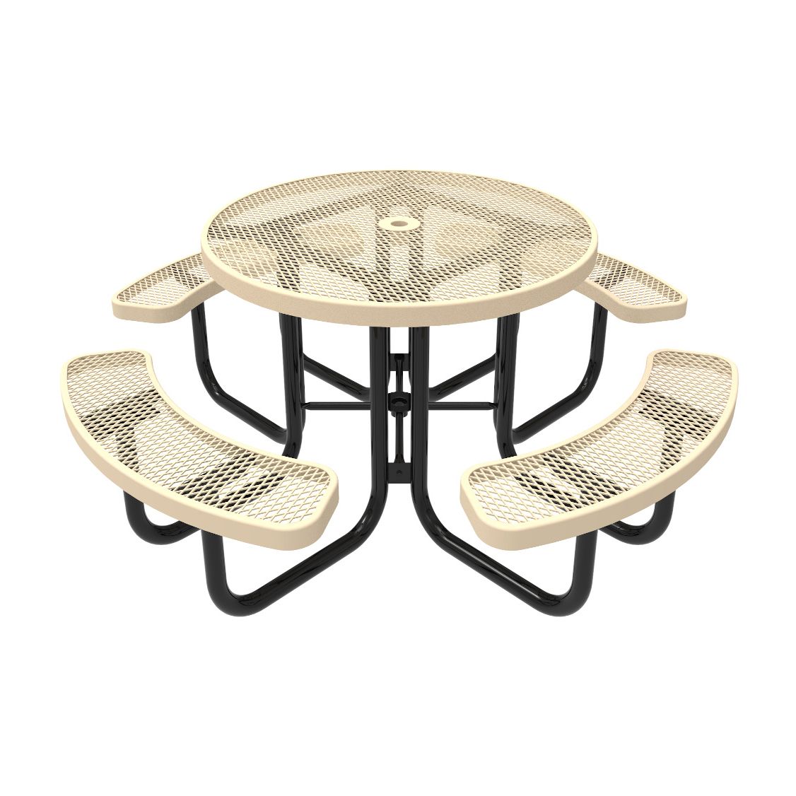 Expanded Metal Portable Frame Round Table - 4 Seats