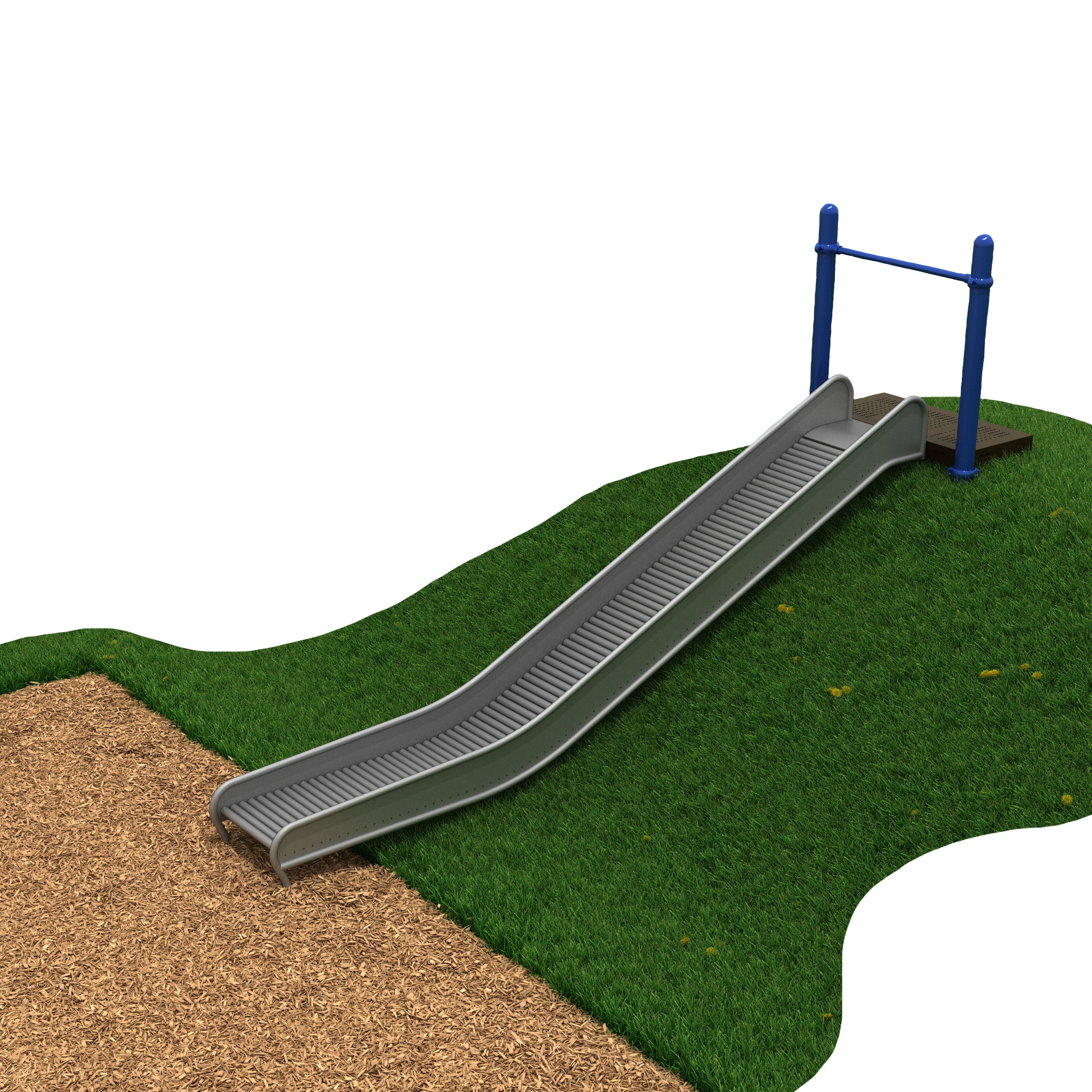 4-feet Single Straight Hillside Roller Slide - Front
