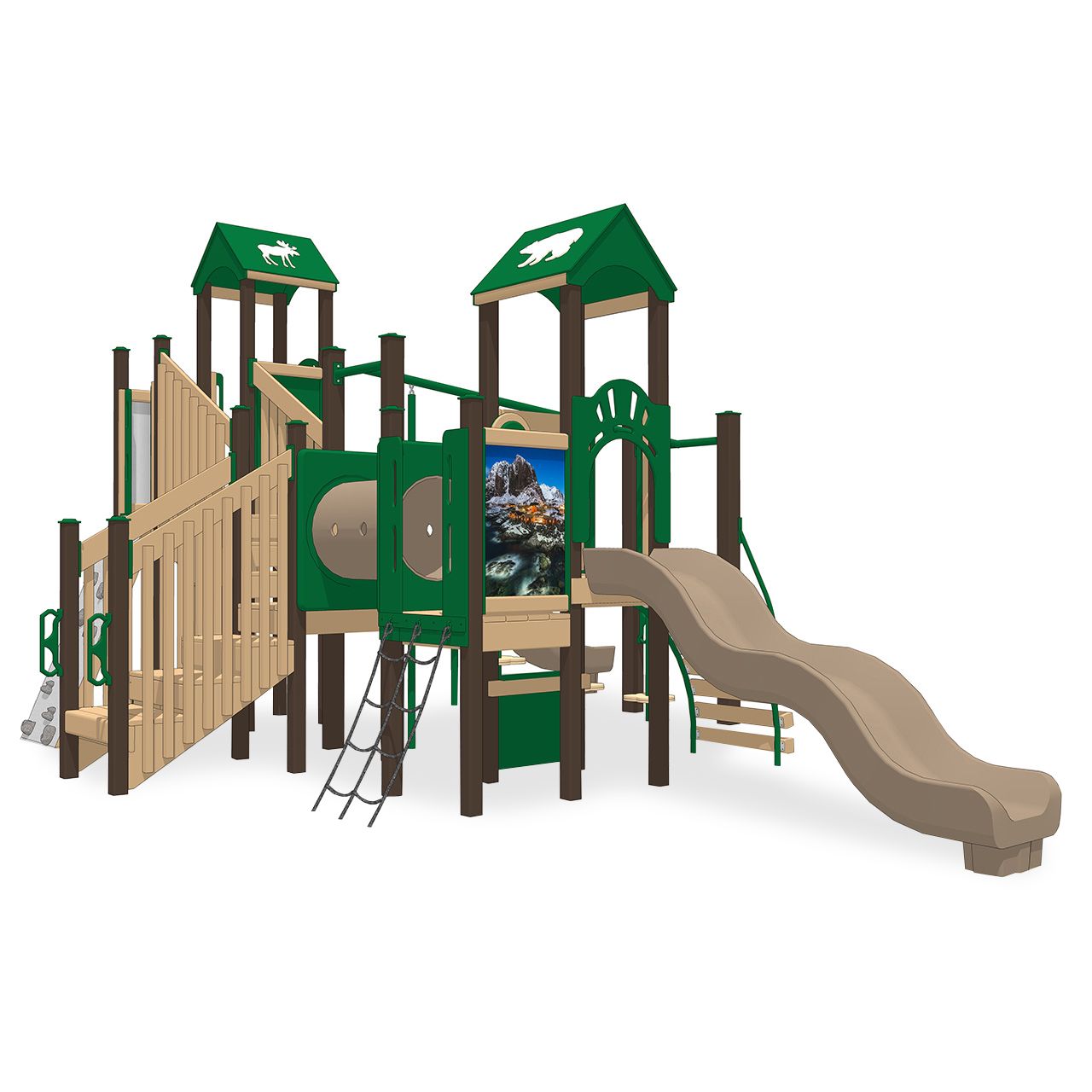 Nordic Village Recycled Plastic Play System - Front View
