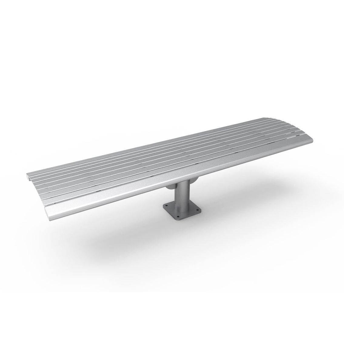 Arches Steel Slatted Cantilever Bench without Back