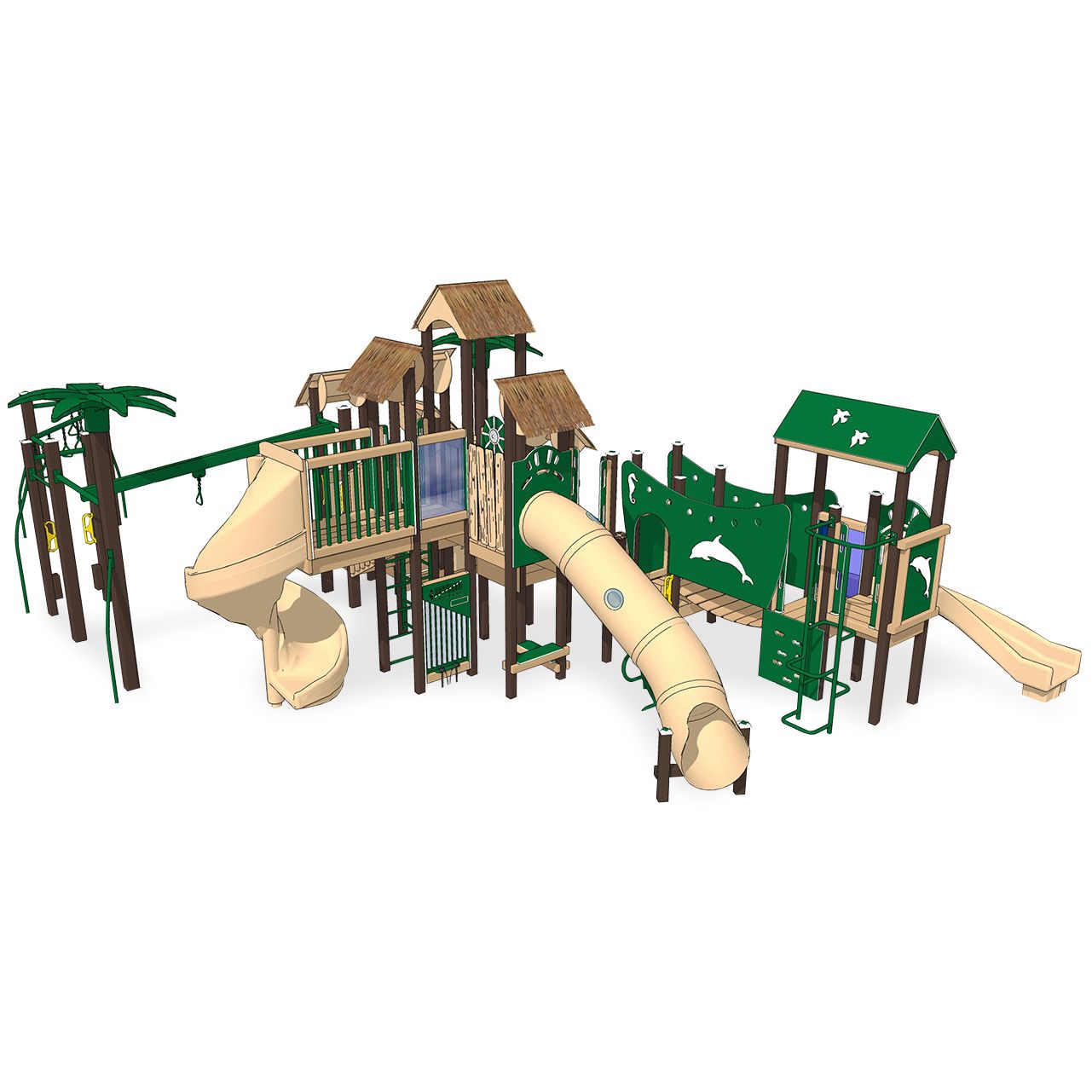 Caribbean Hideaway Recycled Playsystem - Front View