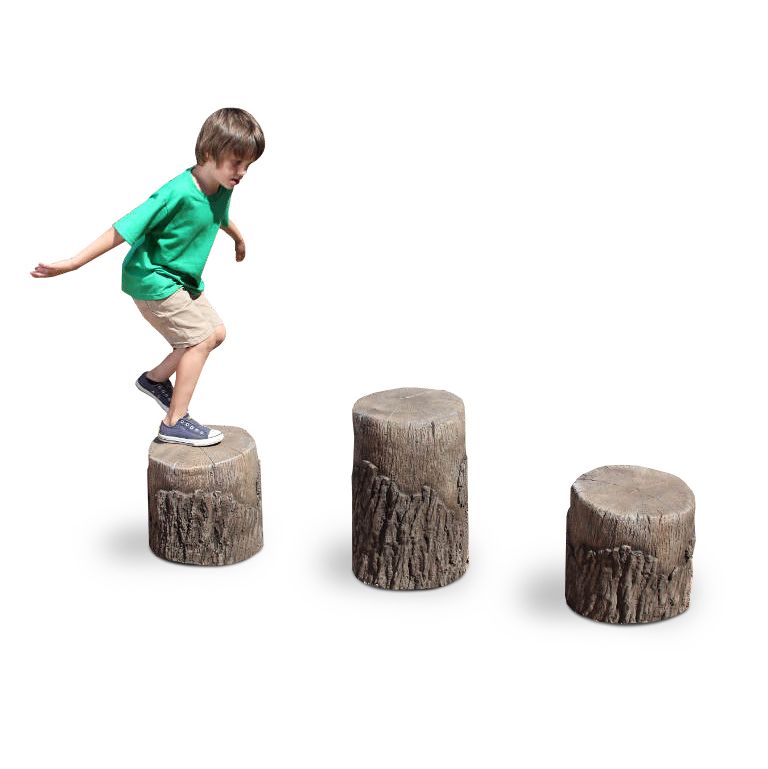 NatureROCKS Preschool Age (2-5 years) Tree Stumps (Set of 3 with 2 small, 1 medium height)