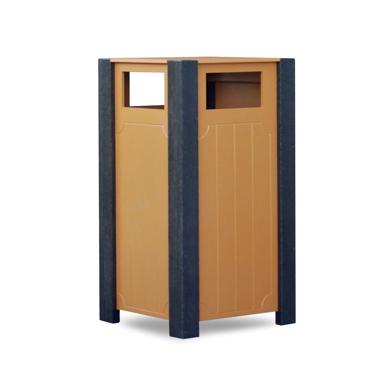 Cedar Recycled Plastic Ridgeview Receptacle Front View