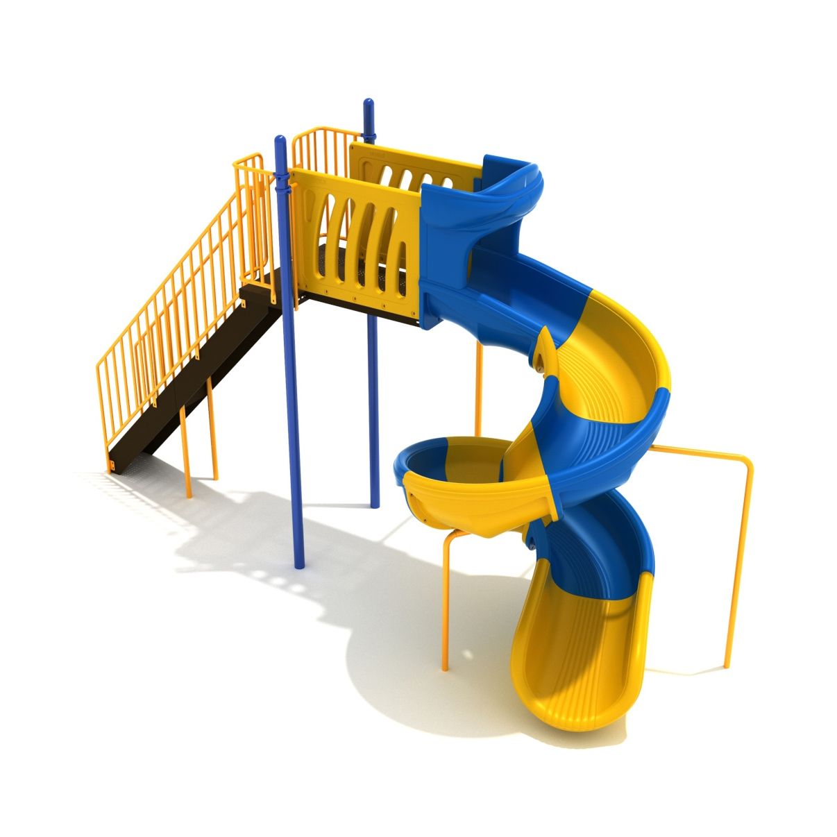 8-feet Spiral Sectional Free Standing Slide Side View