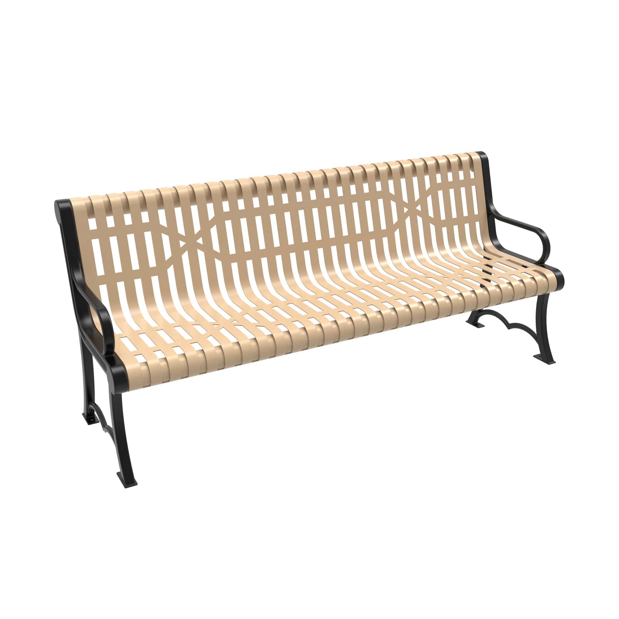 Ribbed Steel Keystone Bench with Arm