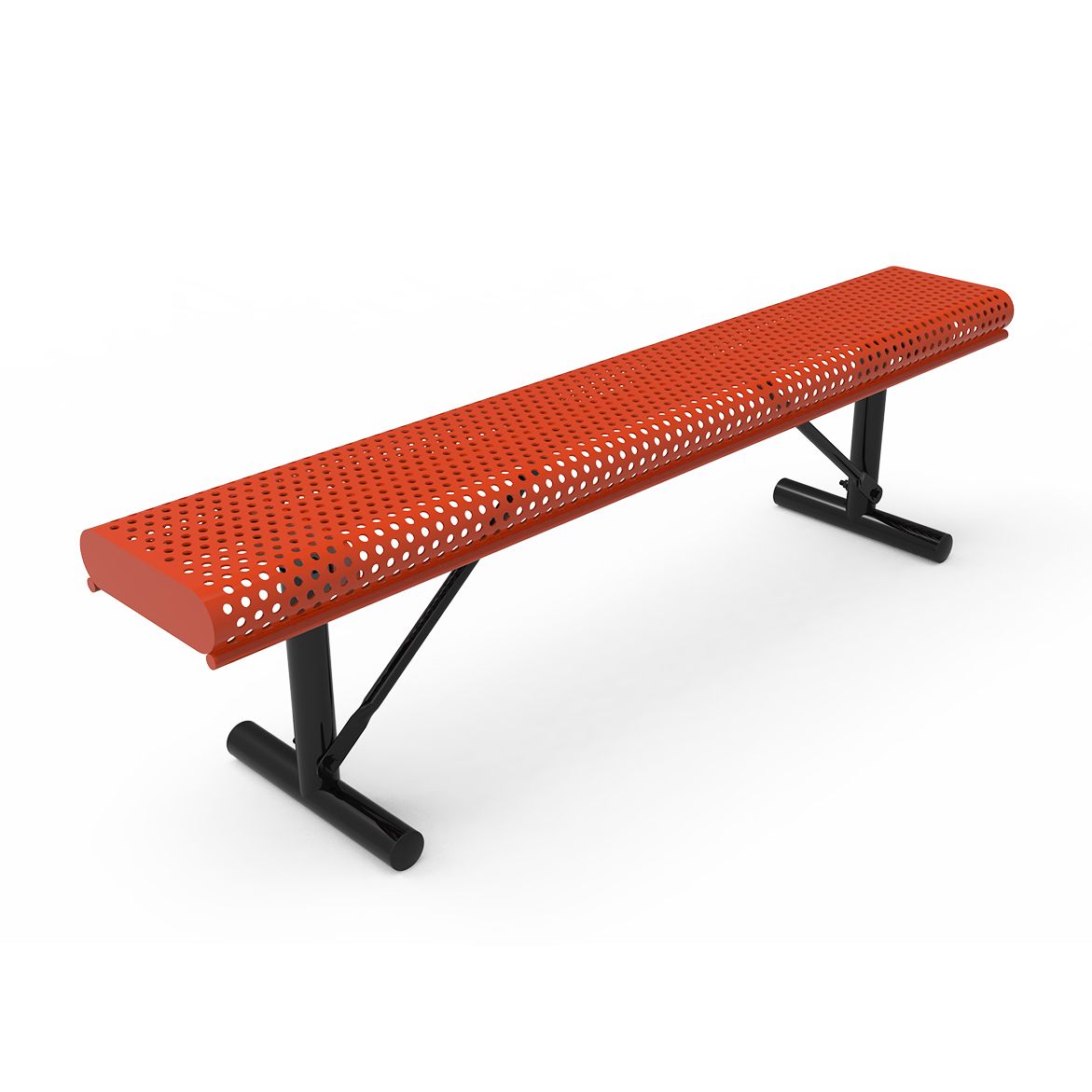 Honeycomb Steel Rolled Edge Bench without Back - Portable Mount