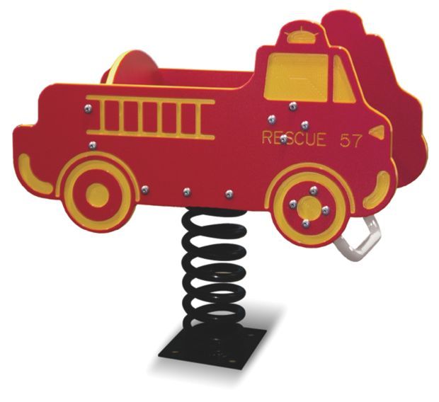 Fire Truck Single Seat Spring Rider