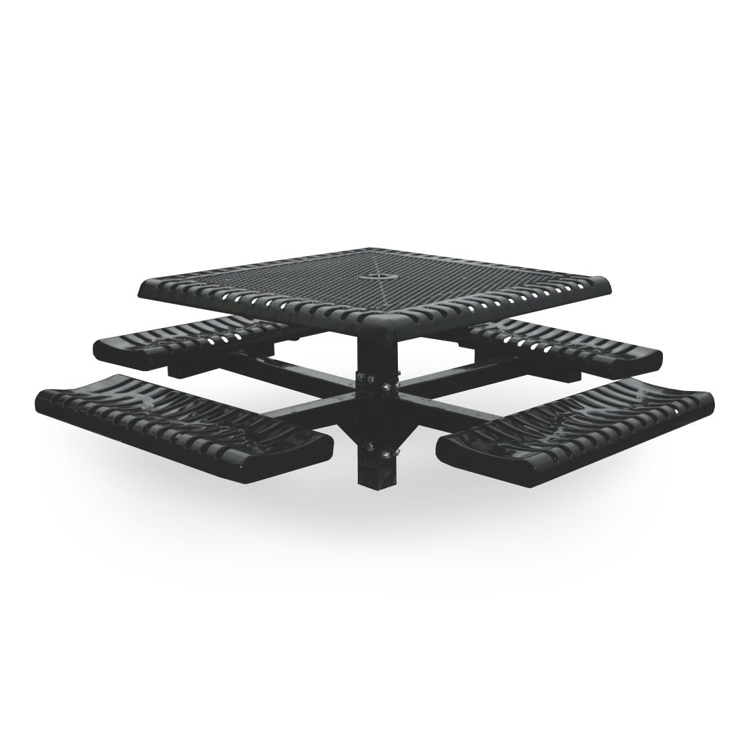 Classic Square Pedestal Table - 4 Seats - In-ground Mount